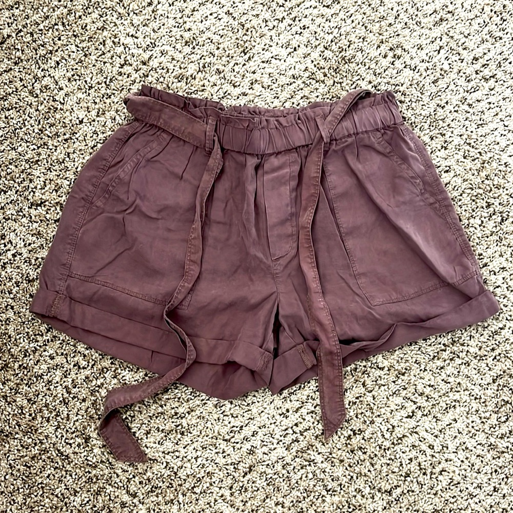 Aerie M Drawstring Elastic Waistband Shorts, Mauve color